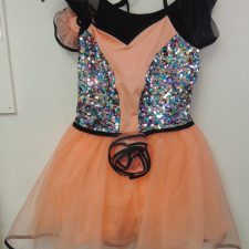Peach sparkle and black tutu dress