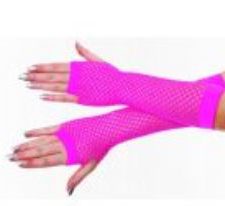 Neon fingerless gloves