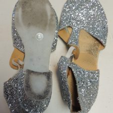 Silver glitter Greek sandals