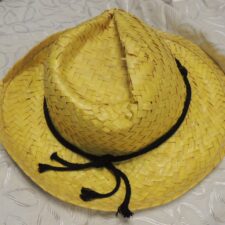 Yellow straw cowboy hat