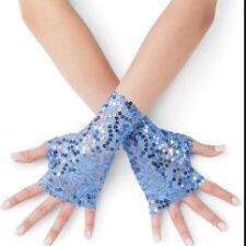 White sparkle fingerless gloves