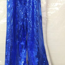 Royal blue and white sequin trousers