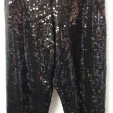 Black sequin cropped trousers