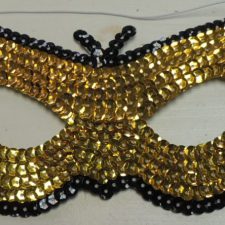 Butterfly black and gold sequin mask