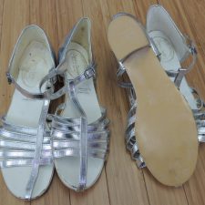 Silver sandal dance shoes