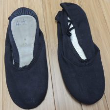 Black canvas ballet shoes