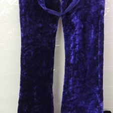 Purple velvet halter crop top and flared trousers