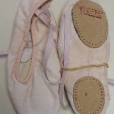 Pink fabric split sole ballet shoes