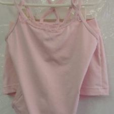 Pink crop top and shorts