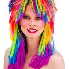 Rainbow rocker wig