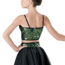 Black and peacock pattern sequin top and tulle skirt