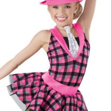 Plaid leotard with collar (skirt and hat not included)