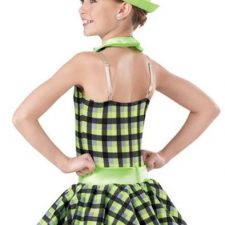 Plaid leotard with collar (skirt and hat not included)