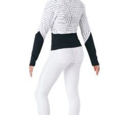 White and black hip hop jacket, trousers, crop top and beanie