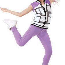 Pink, black and white hip hop leggings and matching jacket