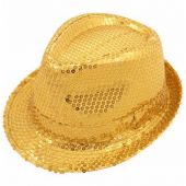 Gold sequin gangster hat