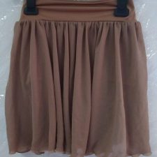 Nude flowy skirt with underneath pants