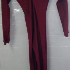 Wine catsuit with rouched front