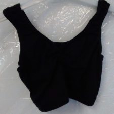 Black cotton crop top with rouched front