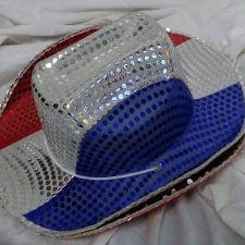 Red, white and blue sparkle cowboy hat