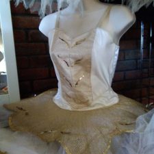 White and gold pancake tutu - Bespoke measurement costumes