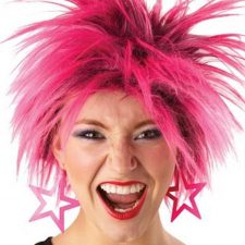Pink pop wig