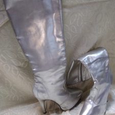 Silver platform boots