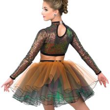 Autumn colours sequin crop top and tutu skirt