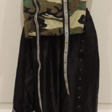 Army print top, trousers and hat