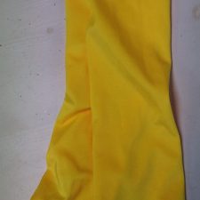 Yellow boot covers with buckles