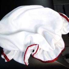 White cap with red trim