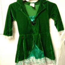 Green velvet and lace elf dress