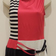 60's style red, black and white skirted leotard with matching cap