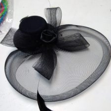 Black hat with net and feather
