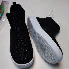 Black sparkle high top trainers