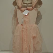 Peach flowy skirted leotard with stones and scarf detail