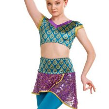 Skirted capri leggings with crop top, Bollywood style