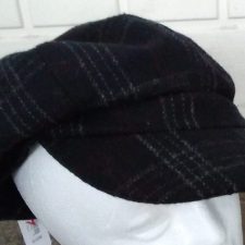 Black and grey plaid cap