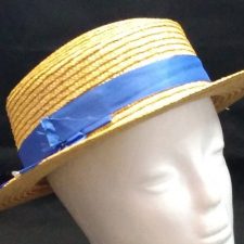 Straw hat with blue band