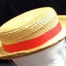 Straw hat with red band