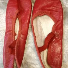 Red leather ballet shoes
