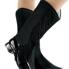 Black fringe boot spats