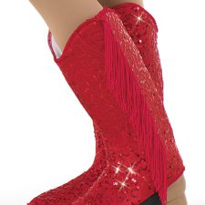 Red sequin cowgirl boot spats