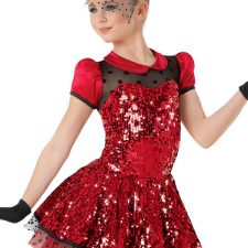 Red and black sequin tutu dress