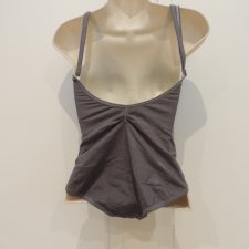 Grey cotton leotard with rouched front