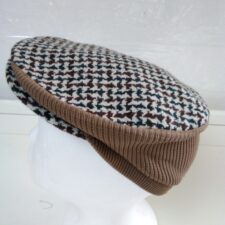 Brown and green check cap
