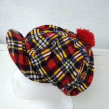 Red and yellow tartan cap