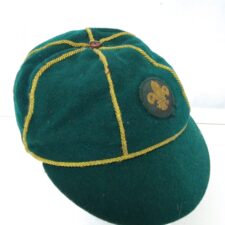 Green and gold wool scout cap