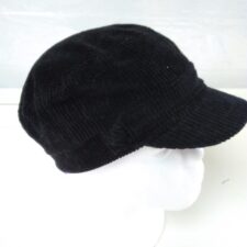 Black corduroy cap