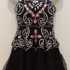 Black and pink sequin dress with net skirt